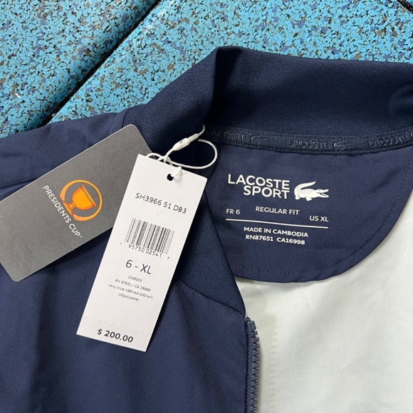 NWT Lacoste sleeveless vest navy and red Size XL - Picture 3 of 4